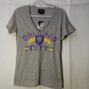 Orlando City MLS Soccer Shirt Women L Short Sleeve Glll Sports Gray